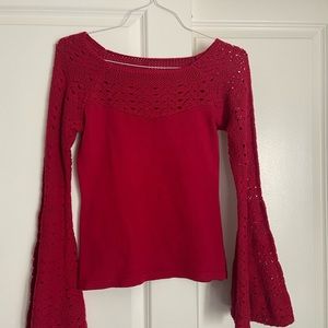 Knit long flare sleeve top!